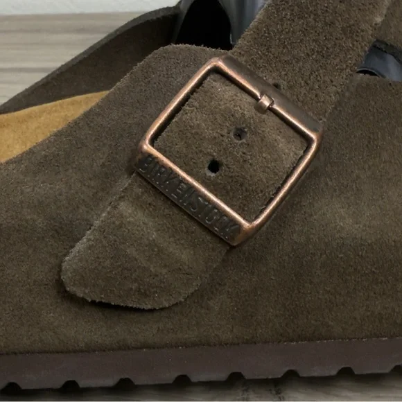 Birkenstock Boston Mocha Suede Clogs Soft Flat Comfort Casual Men’s Size 10-10.5 - Picture 9 of 10